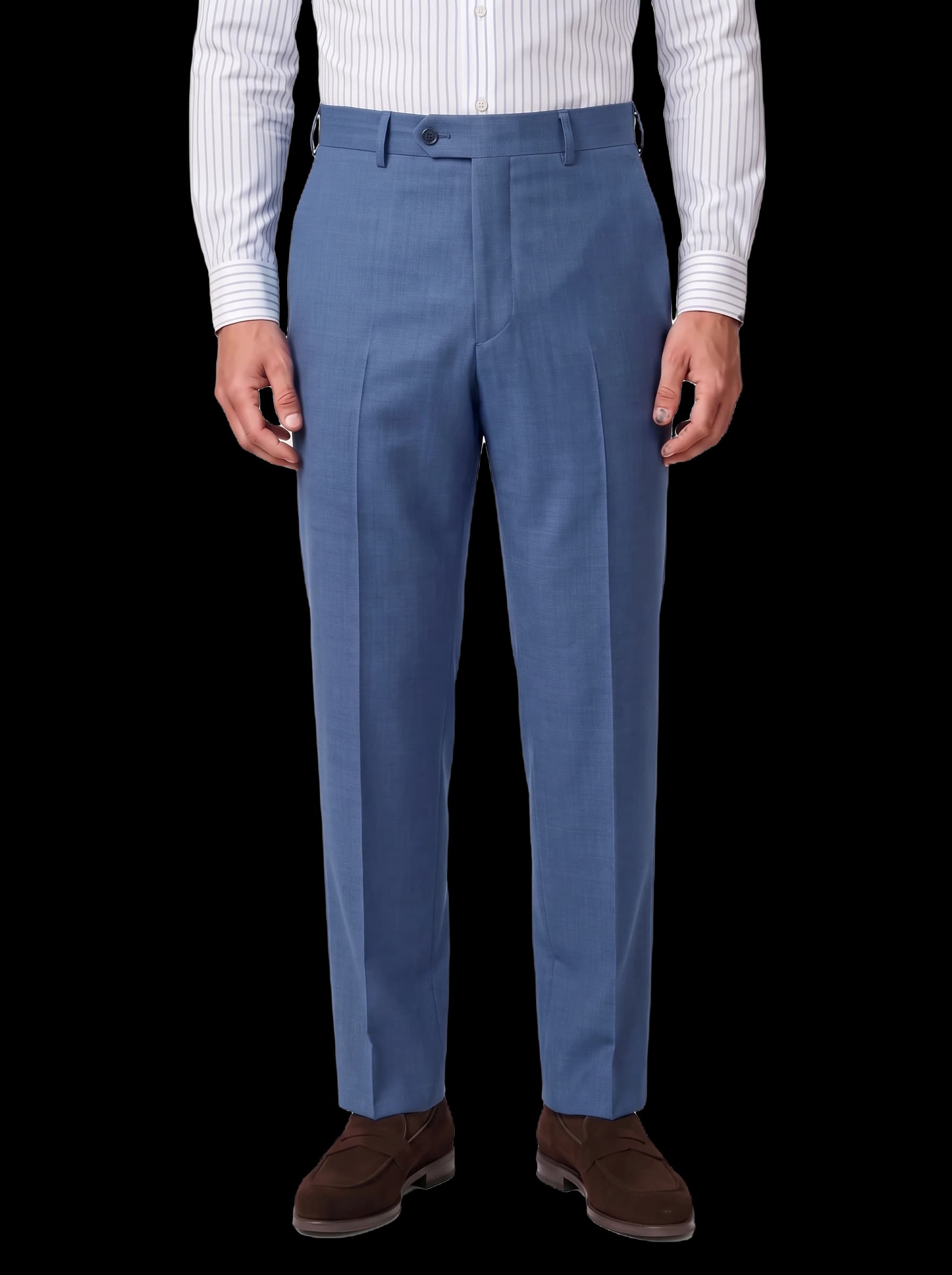 The Custom Trouser - Light Blue Sharkskin