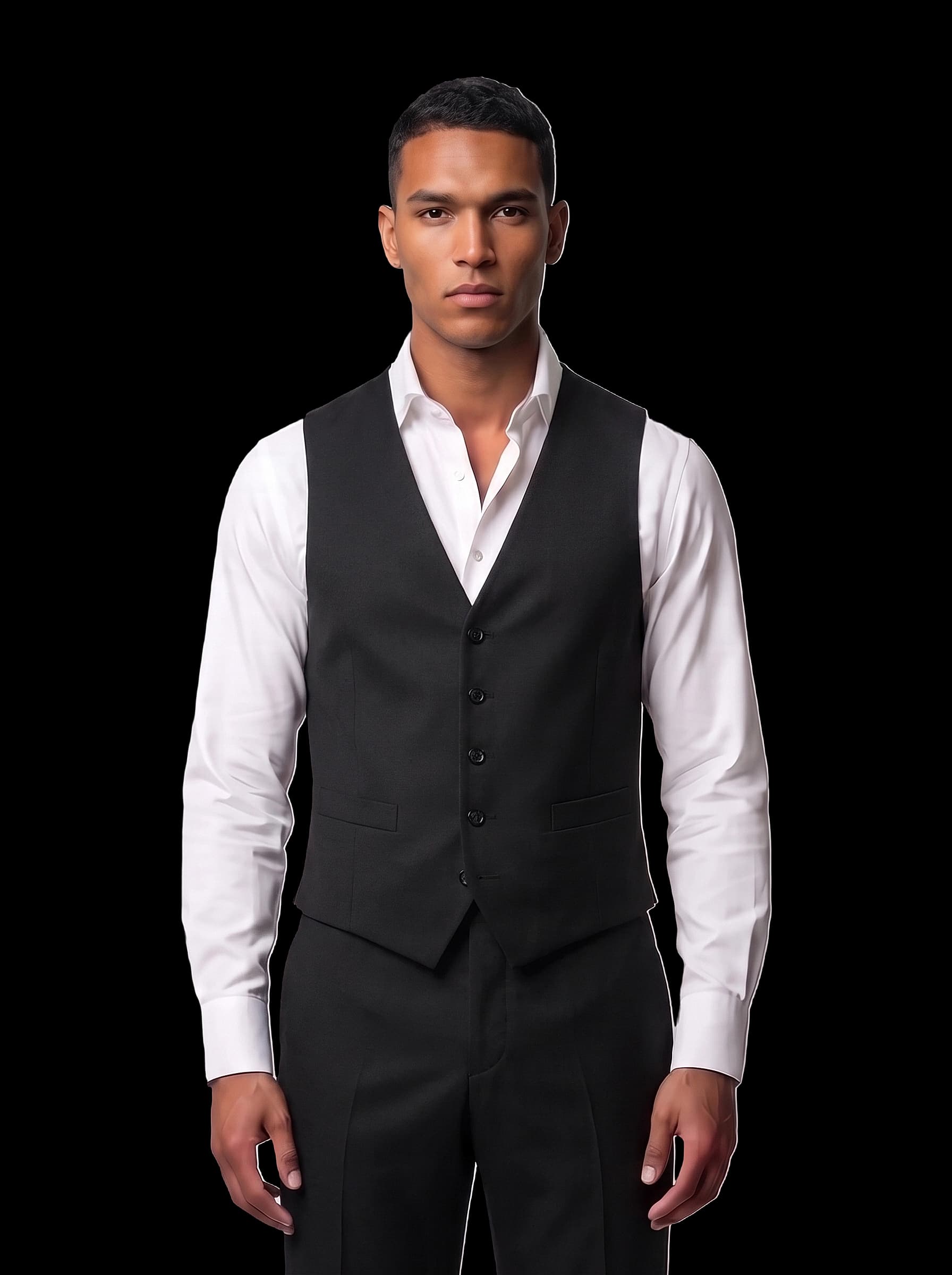 The Custom Vest - Black Twill