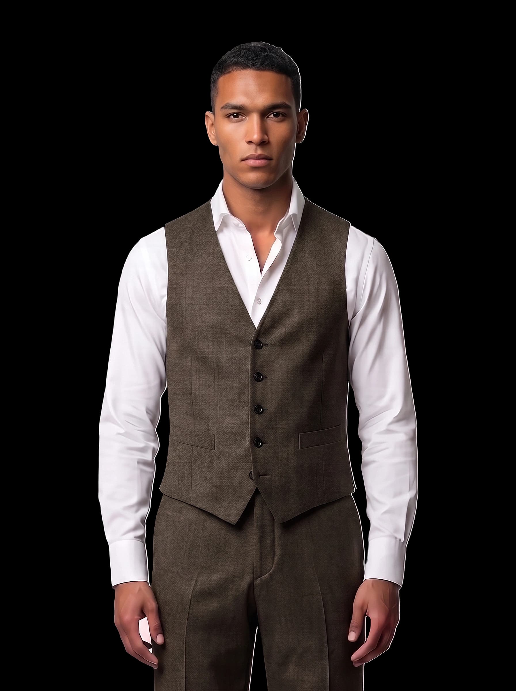 The Custom Vest - Dark Brown Melange