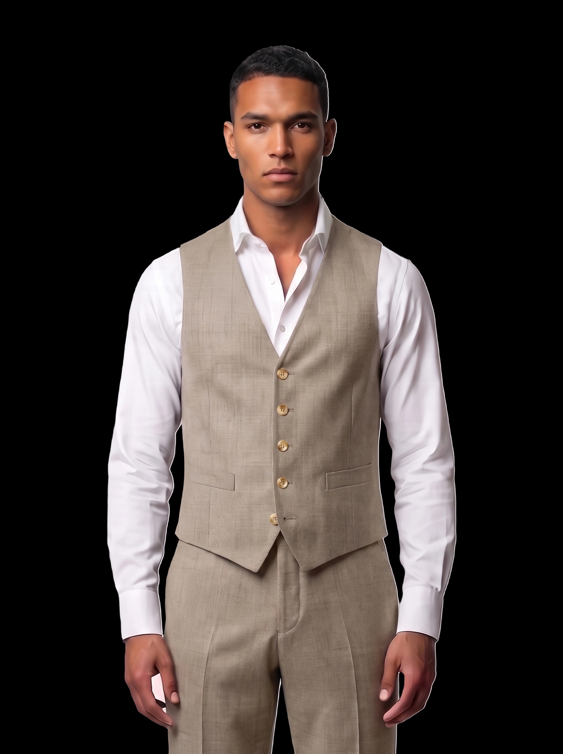 The Custom Vest - Beige Melange