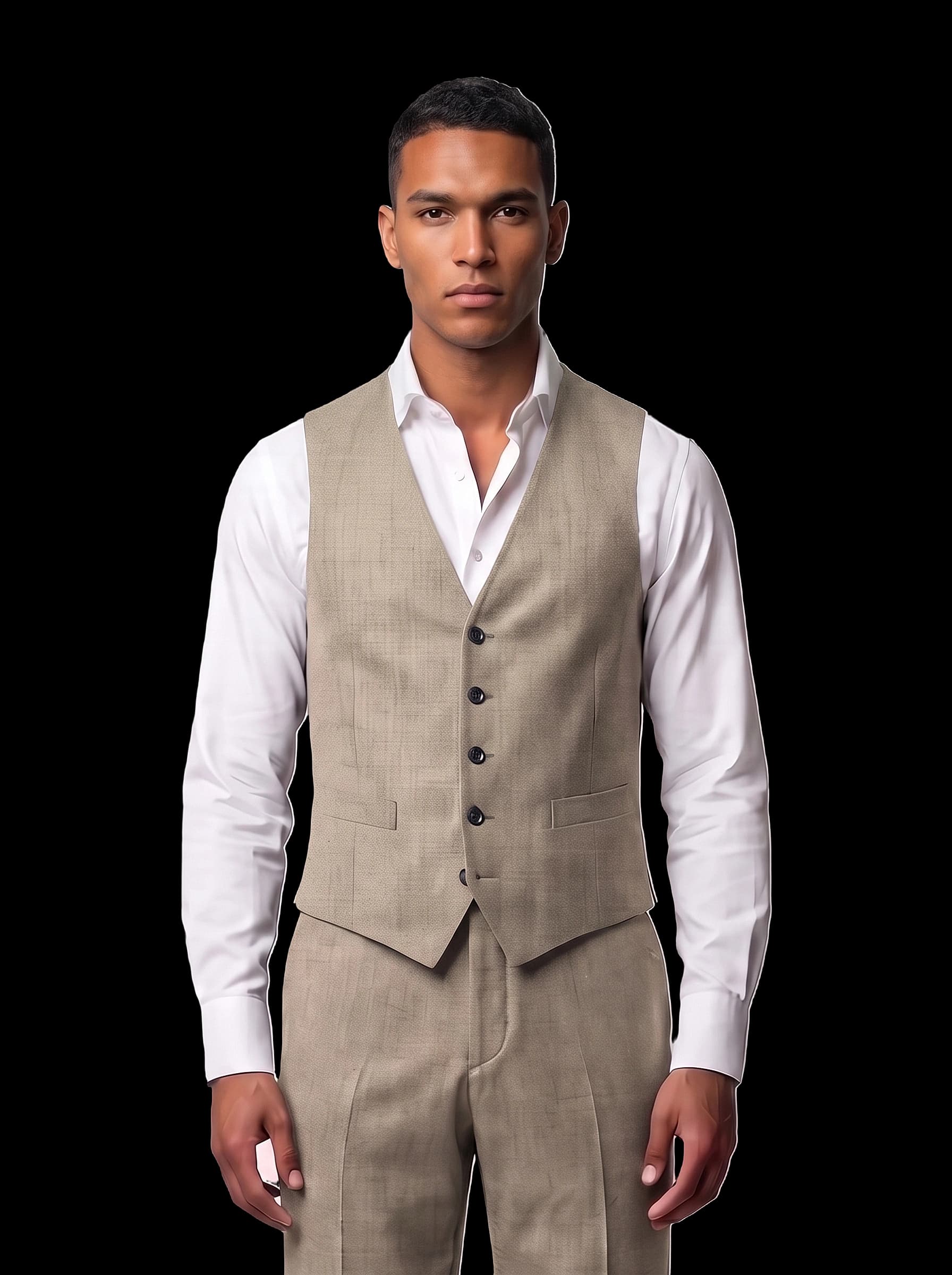 The Custom Vest - Beige Melange