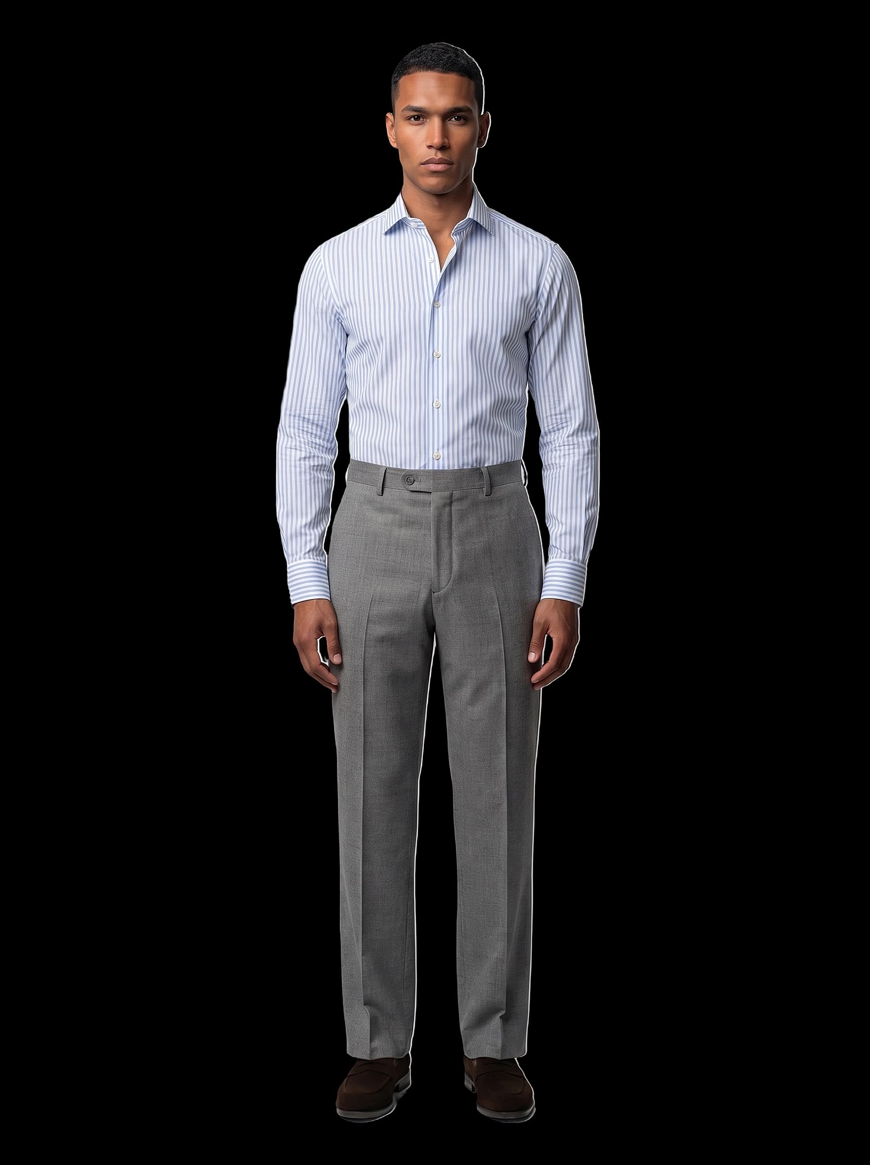 Custom Shirt - Light Blue Pencil Stripe