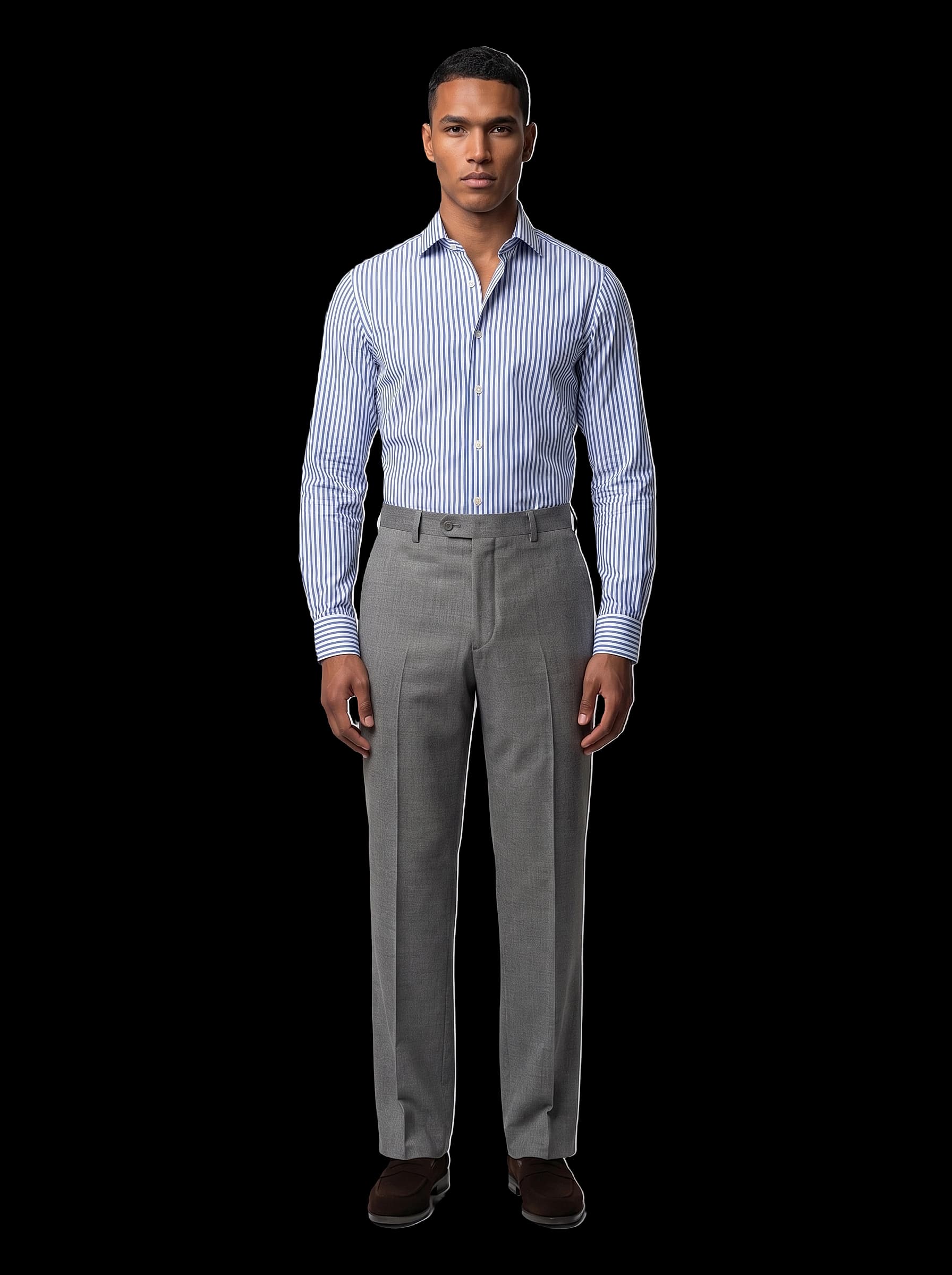 Custom Shirt - Blue Pencil Stripe