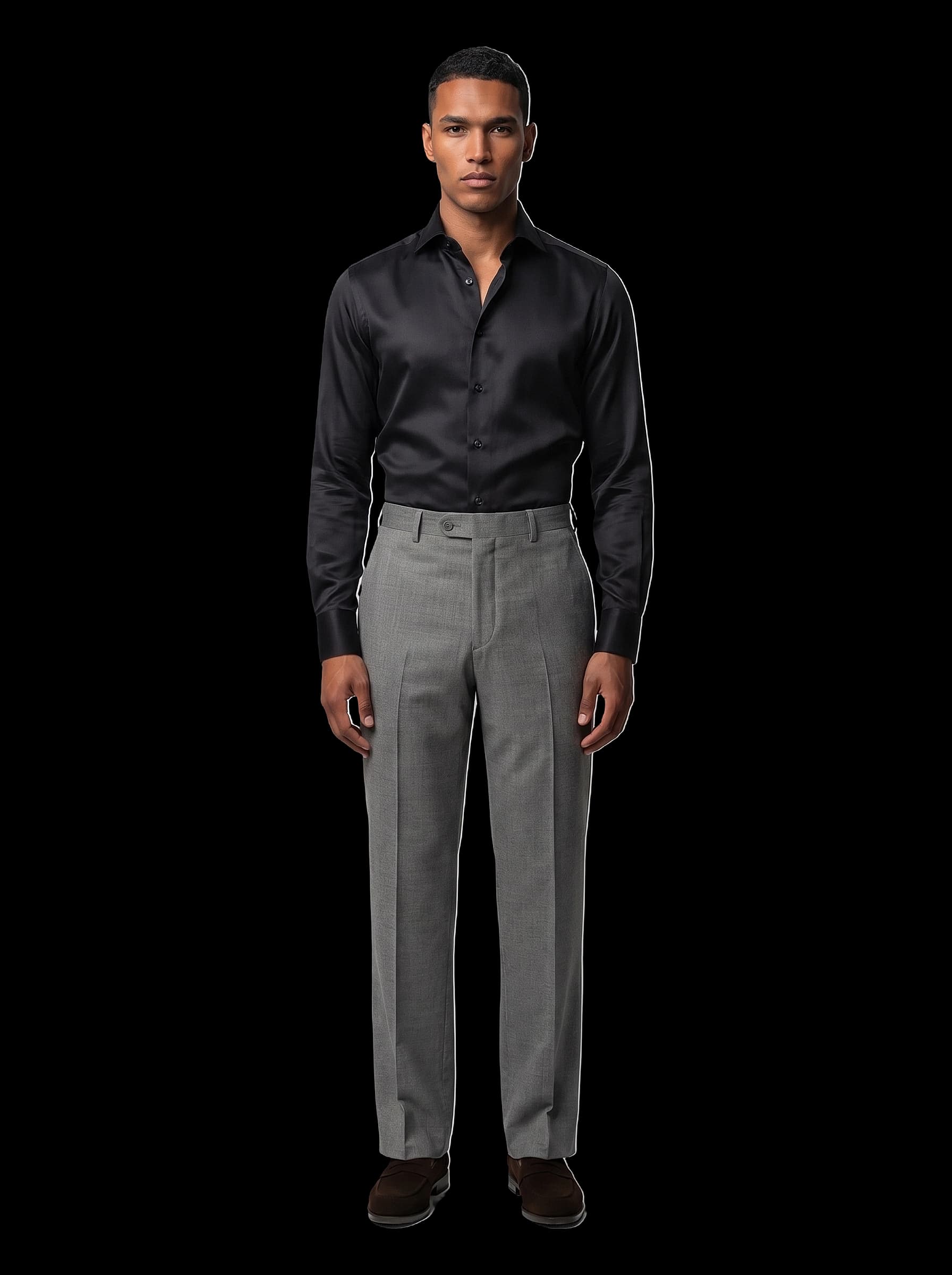 Custom Shirt - Black Satin