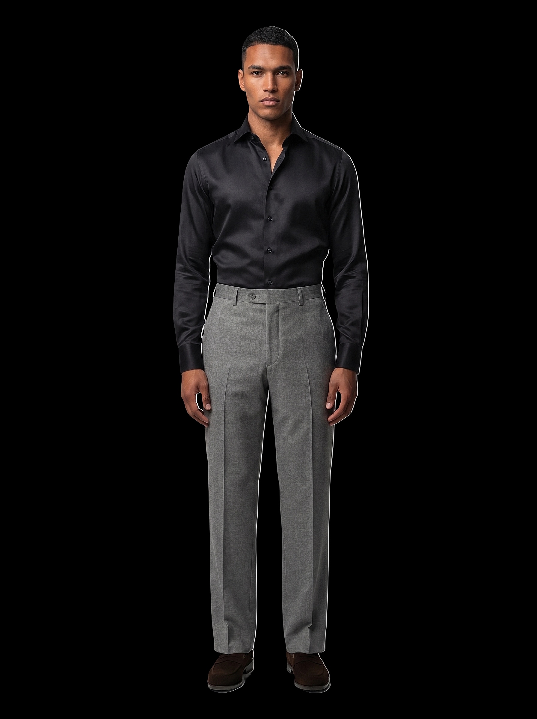 Custom Shirt - Black Satin