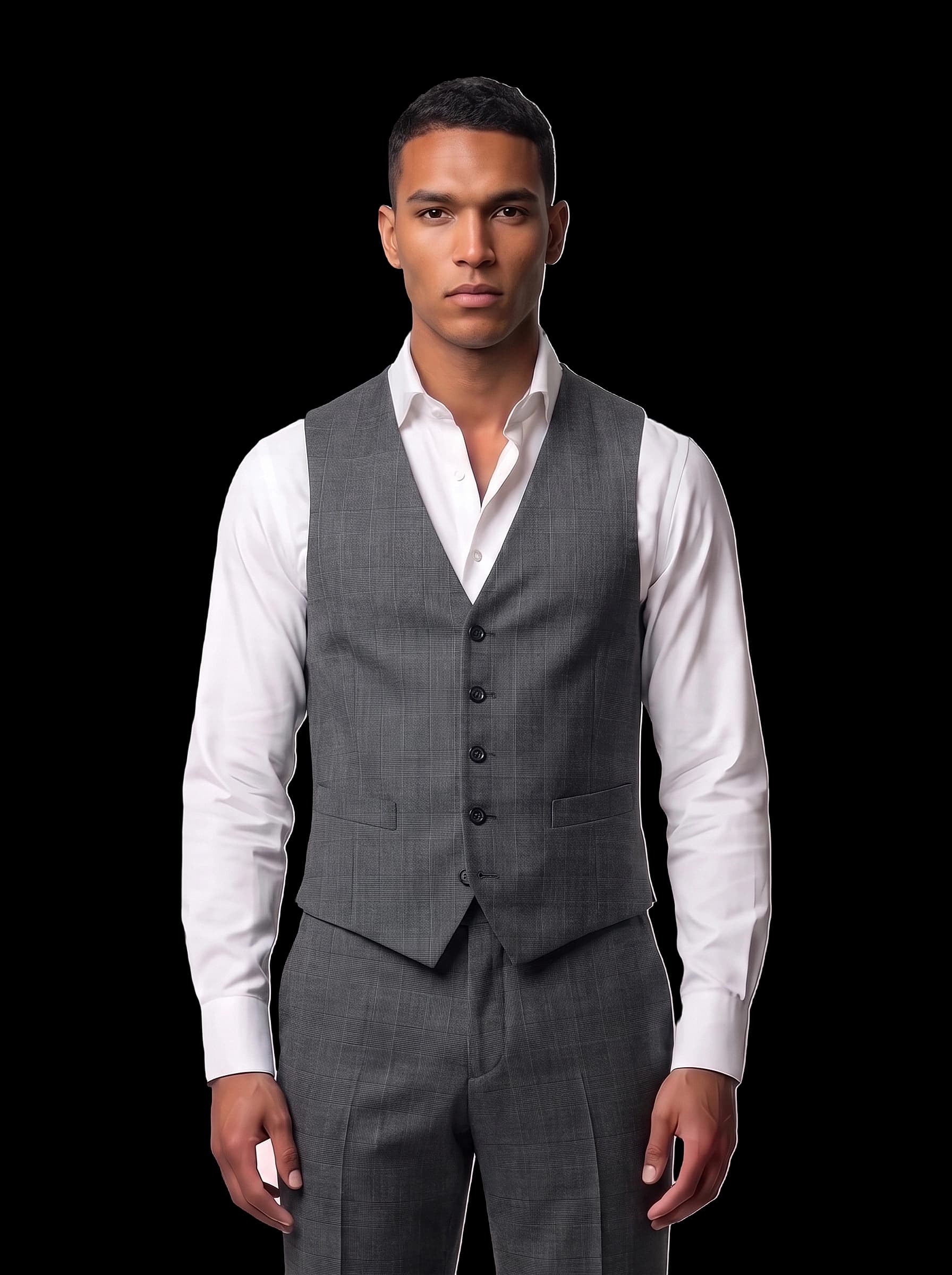 The Custom Vest - Grey Check