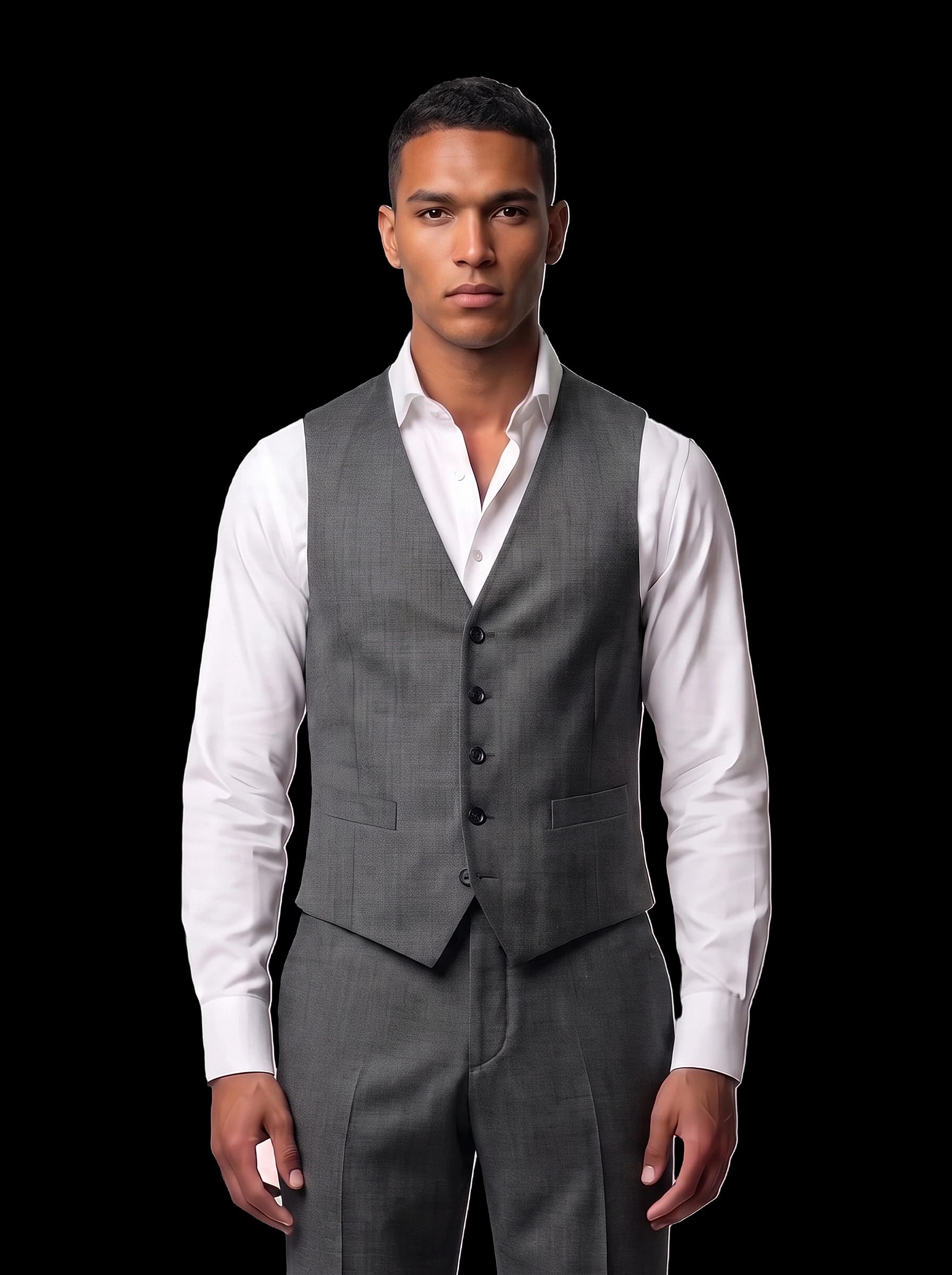 The Custom Vest - Dark Grey Sharkskin