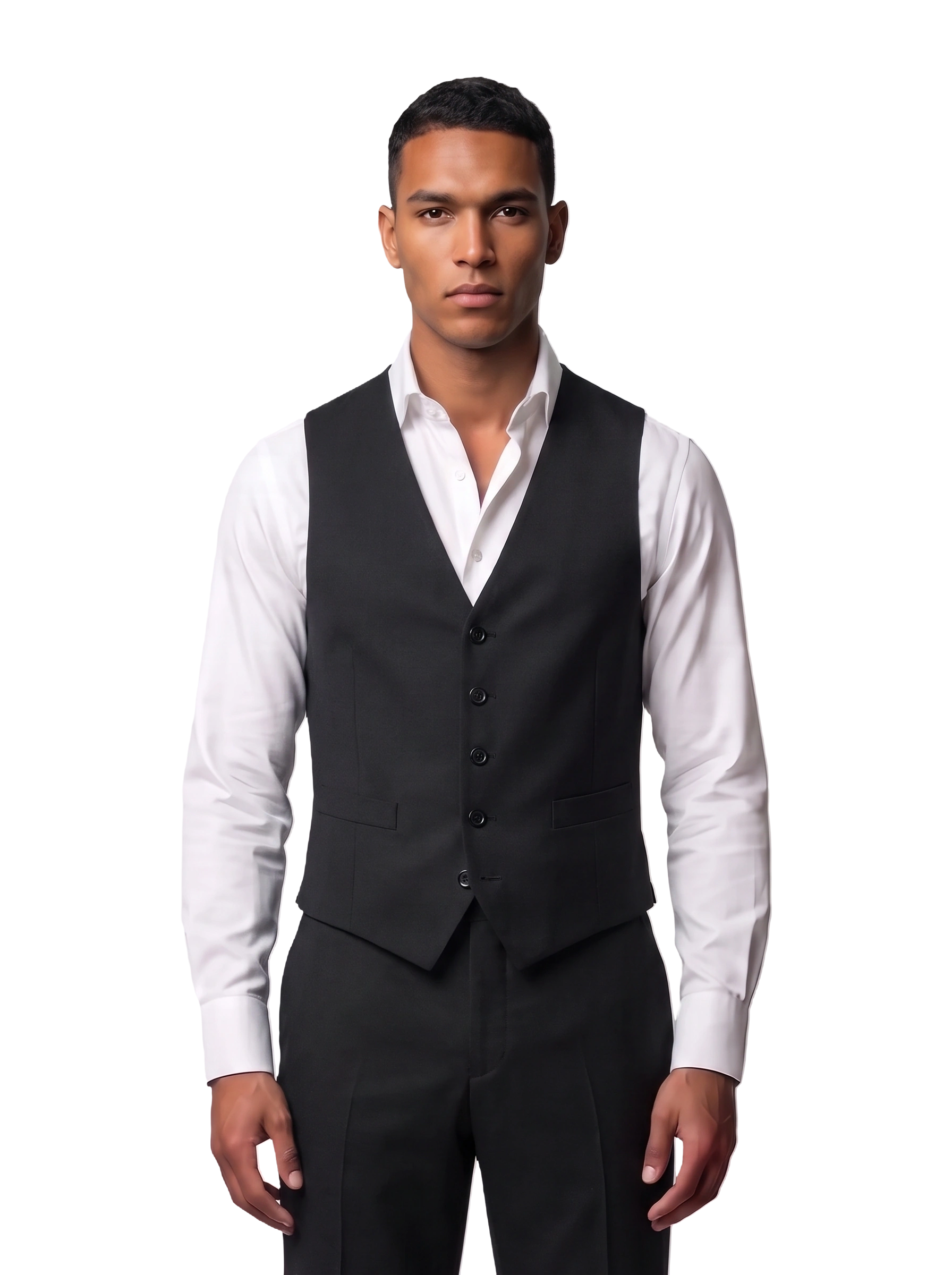 The Custom Vest - Black Barathea